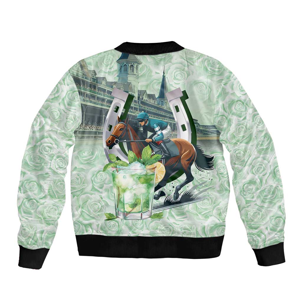 Kentucky Horse Racing Bomber Jacket Mint Julep Run For The Roses Art
