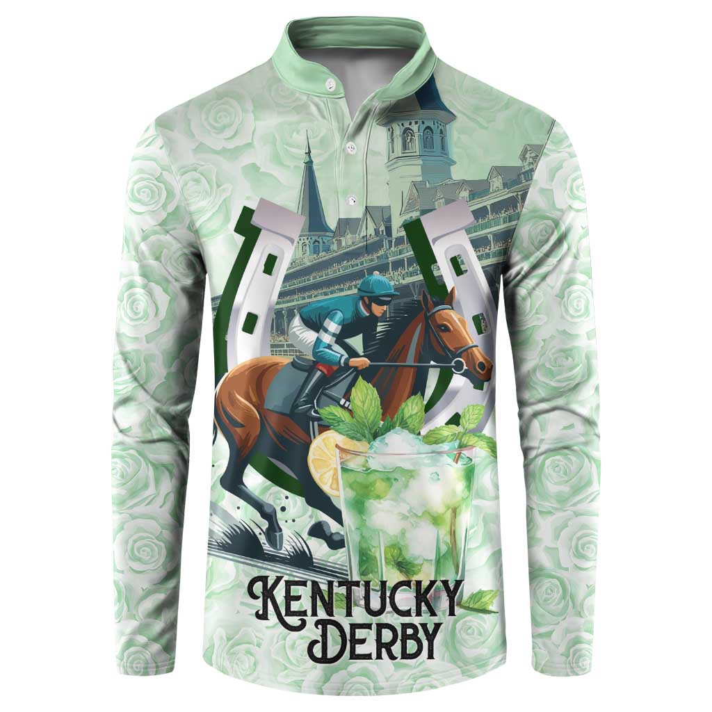 Kentucky Horse Racing Button Sweatshirt Mint Julep Run For The Roses Art
