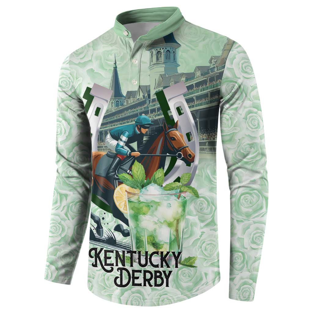 Kentucky Horse Racing Button Sweatshirt Mint Julep Run For The Roses Art