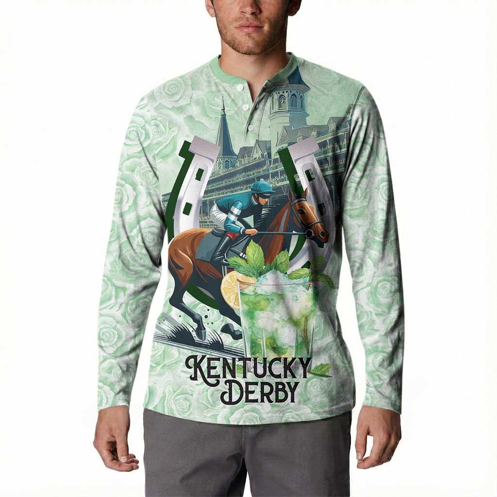 Kentucky Horse Racing Button Sweatshirt Mint Julep Run For The Roses Art