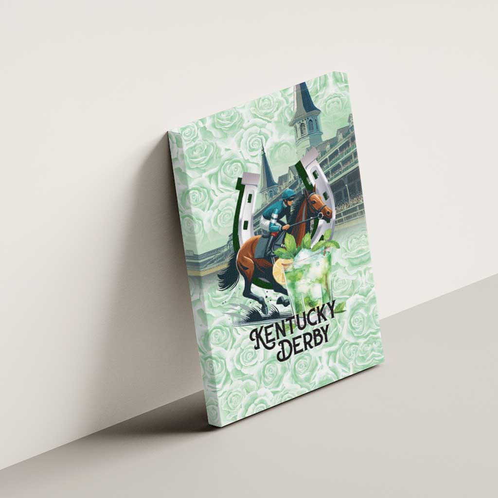 Kentucky Horse Racing Canvas Wall Art Mint Julep Run For The Roses Art