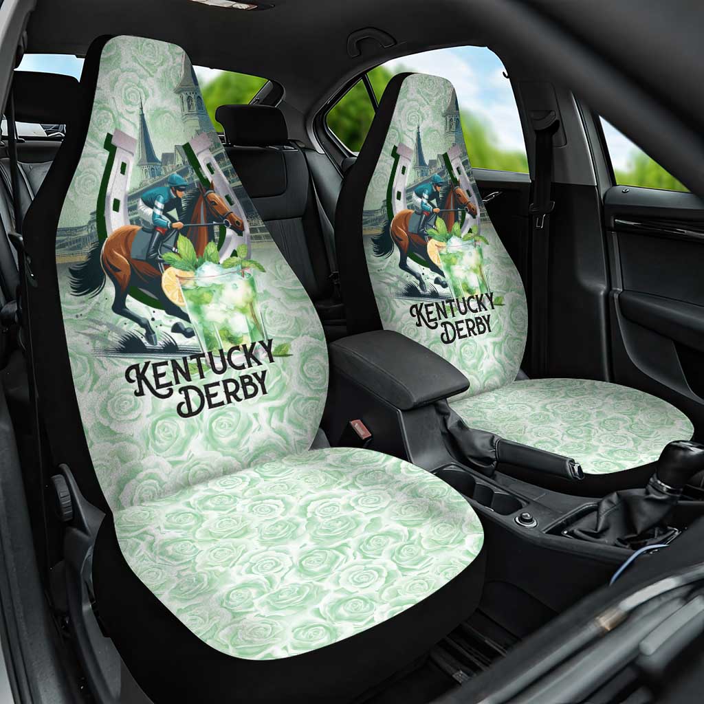 Kentucky Horse Racing Car Seat Cover Mint Julep Run For The Roses Art