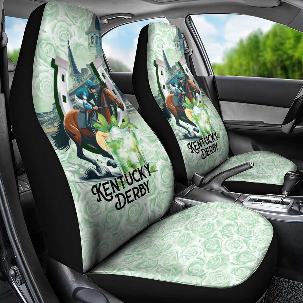 Kentucky Horse Racing Car Seat Cover Mint Julep Run For The Roses Art