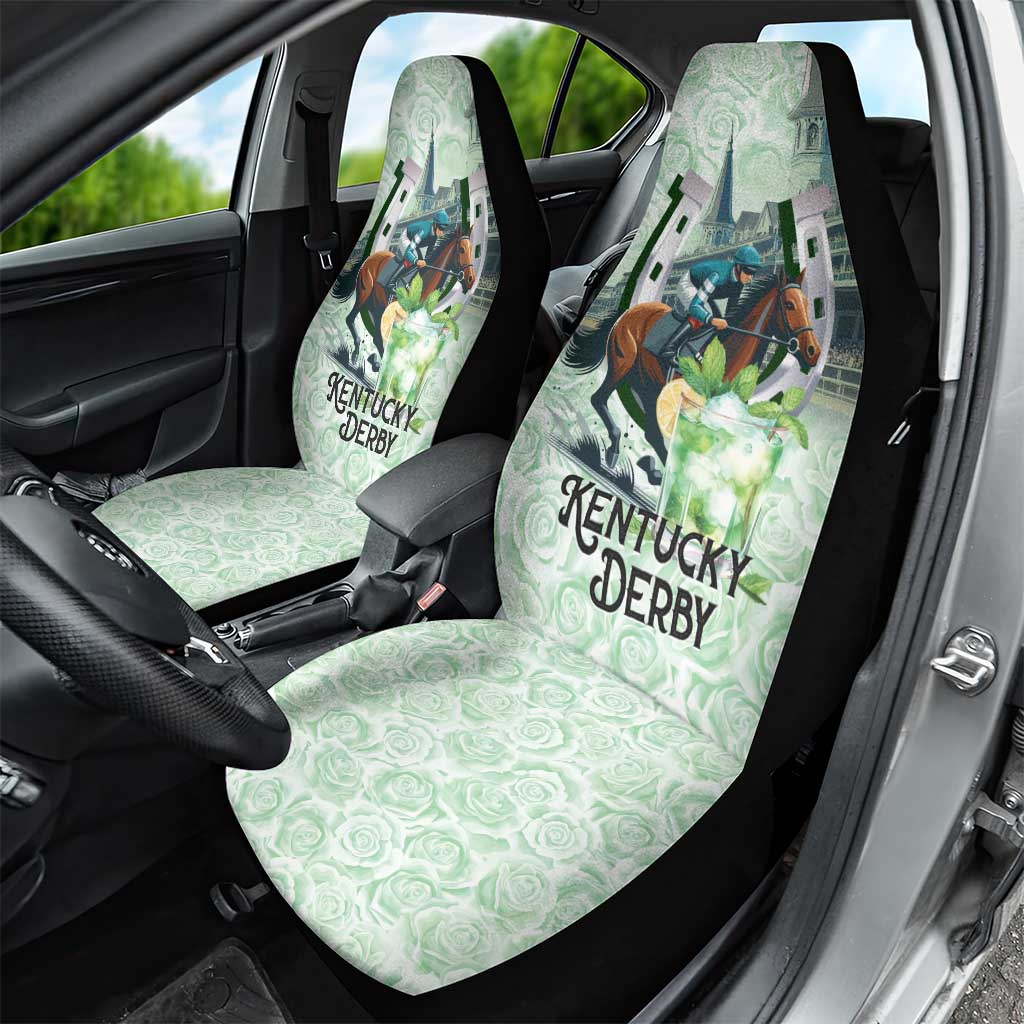 Kentucky Horse Racing Car Seat Cover Mint Julep Run For The Roses Art