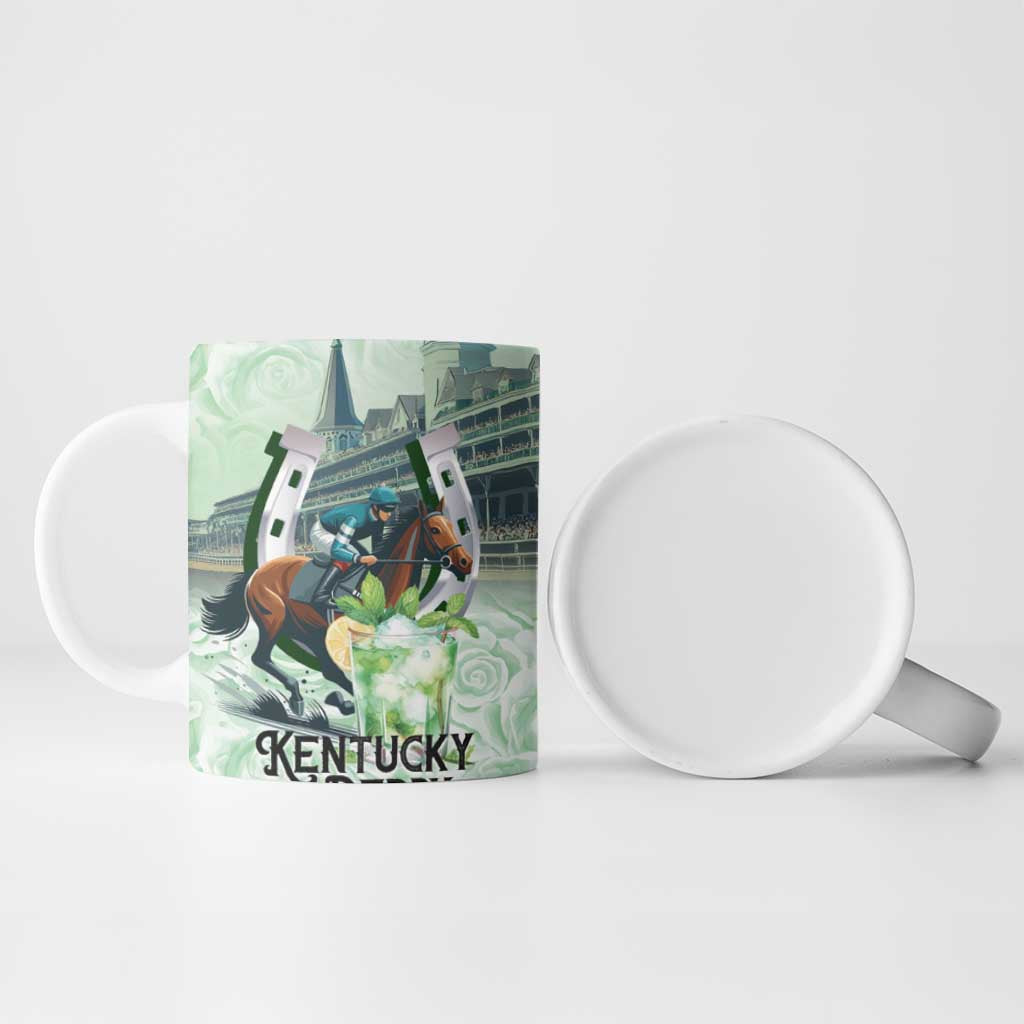 Kentucky Horse Racing Ceramic Mug Mint Julep Run For The Roses Art
