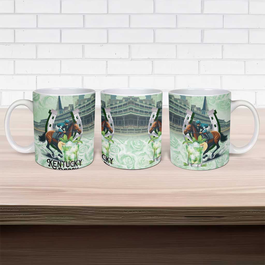 Kentucky Horse Racing Ceramic Mug Mint Julep Run For The Roses Art