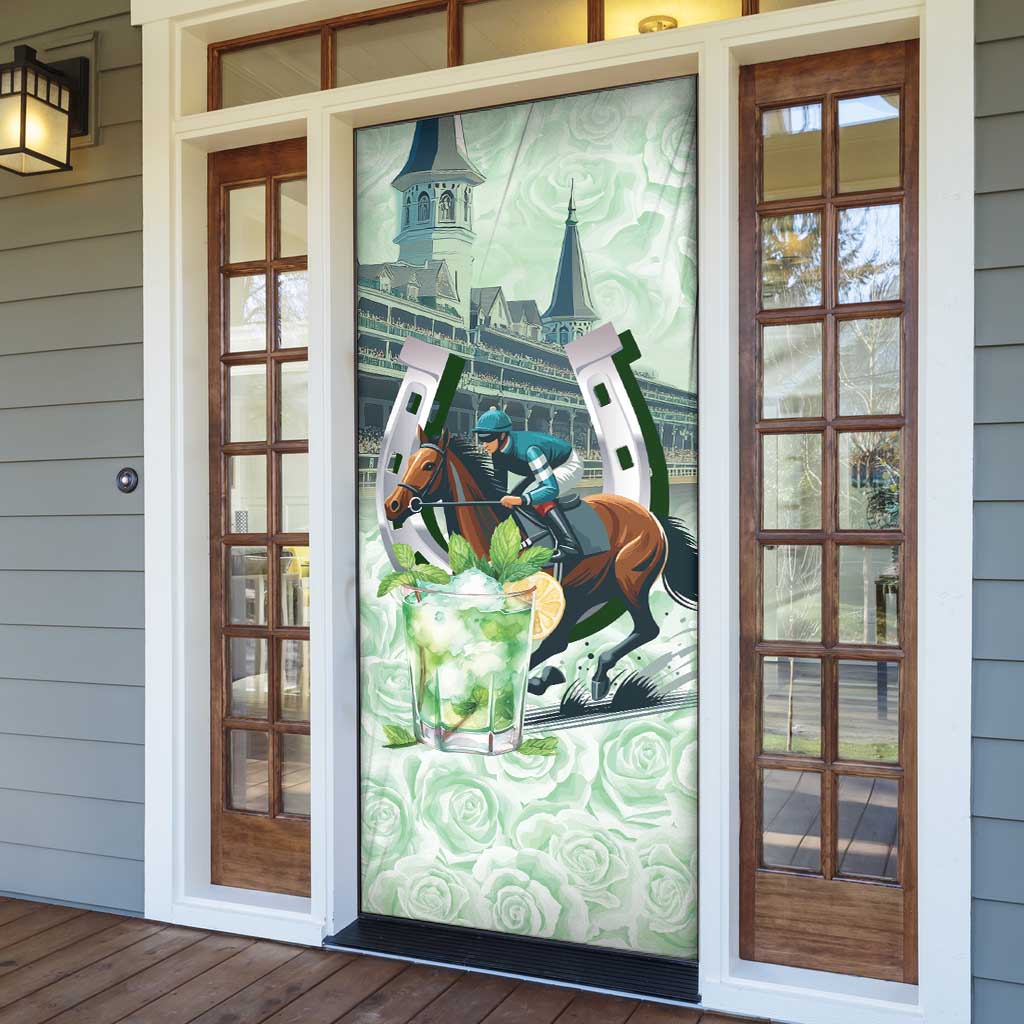 Kentucky Horse Racing Door Cover Mint Julep Run For The Roses Art