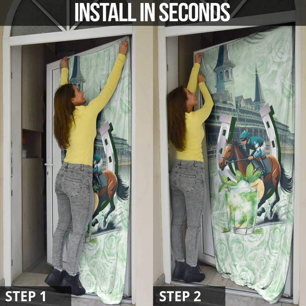 Kentucky Horse Racing Door Cover Mint Julep Run For The Roses Art