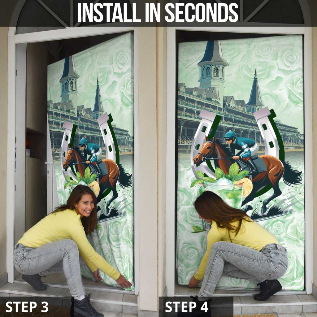 Kentucky Horse Racing Door Cover Mint Julep Run For The Roses Art
