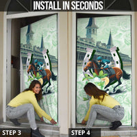 Kentucky Horse Racing Door Cover Mint Julep Run For The Roses Art
