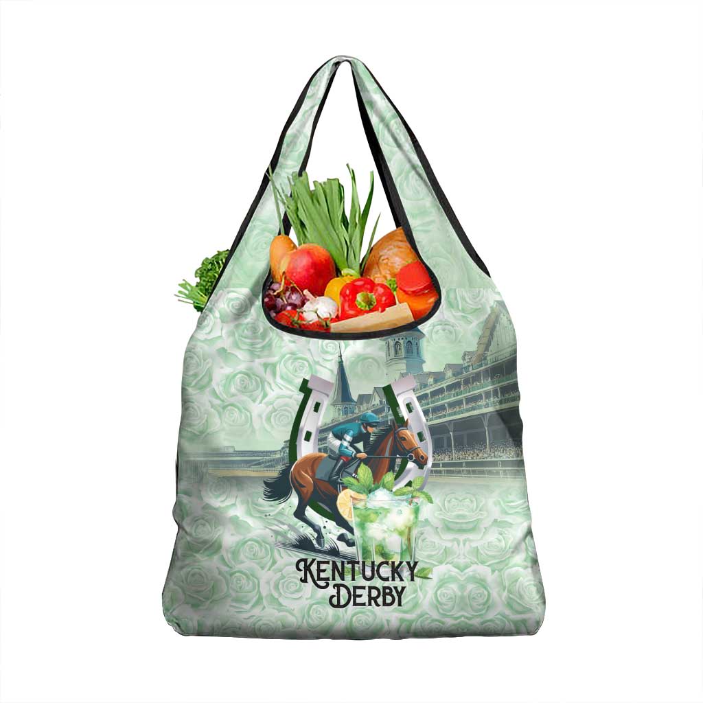 Kentucky Horse Racing Grocery Bag Mint Julep Run For The Roses Art