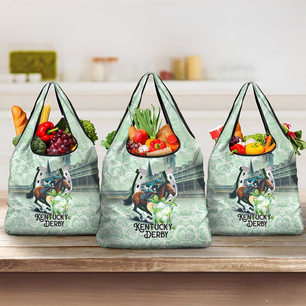 Kentucky Horse Racing Grocery Bag Mint Julep Run For The Roses Art
