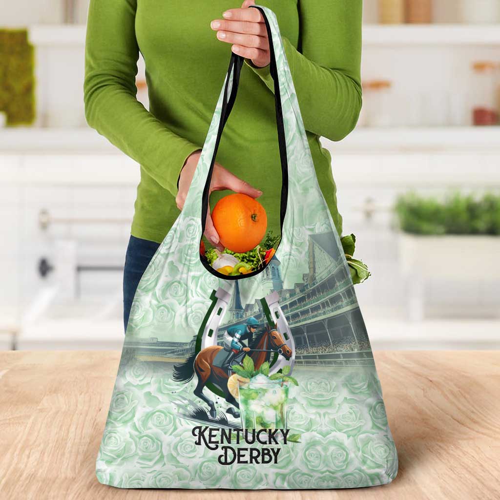 Kentucky Horse Racing Grocery Bag Mint Julep Run For The Roses Art