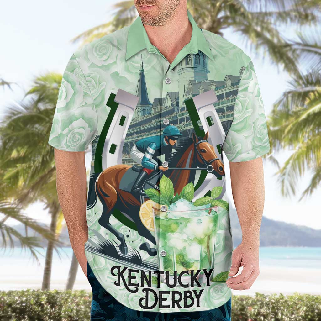 Kentucky Horse Racing Hawaiian Shirt Mint Julep Run For The Roses Art