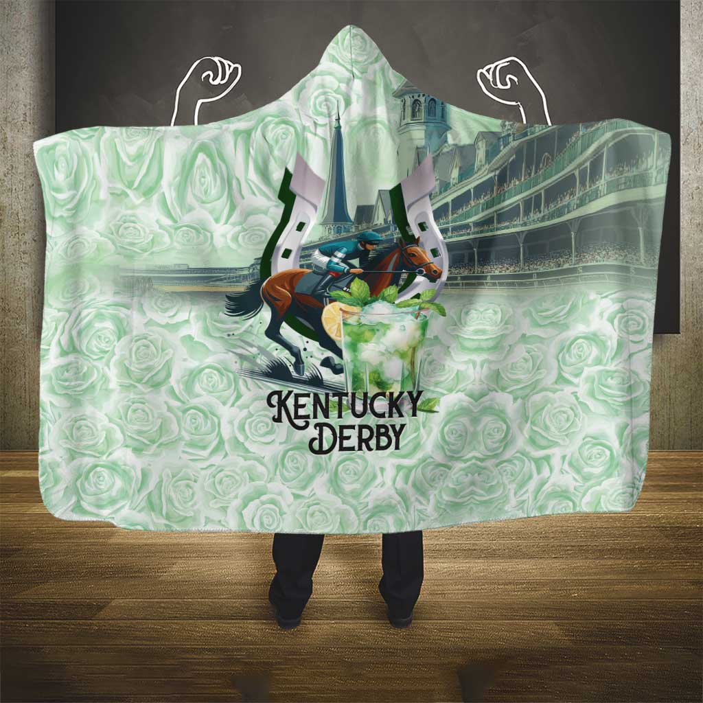 Kentucky Horse Racing Hooded Blanket Mint Julep Run For The Roses Art
