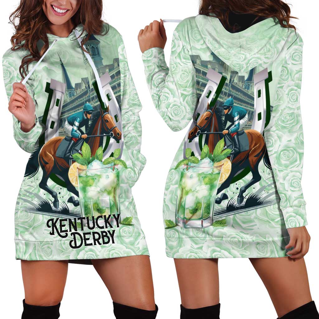 Kentucky Horse Racing Hoodie Dress Mint Julep Run For The Roses Art