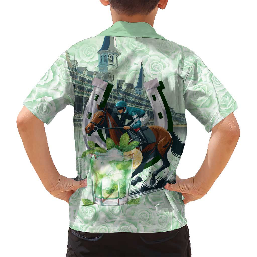 Kentucky Horse Racing Kid Hawaiian Shirt Mint Julep Run For The Roses Art