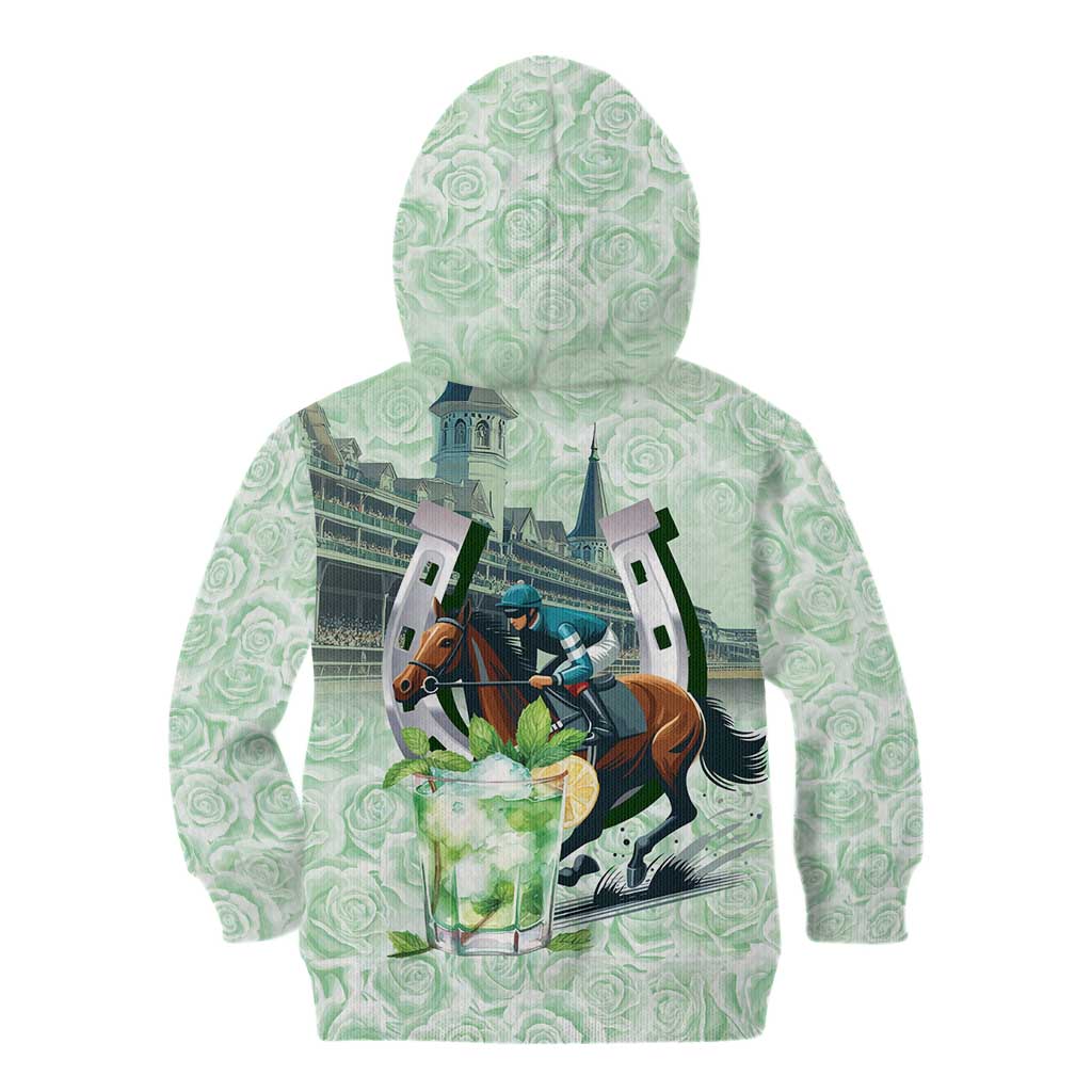 Kentucky Horse Racing Kid Hoodie Mint Julep Run For The Roses Art