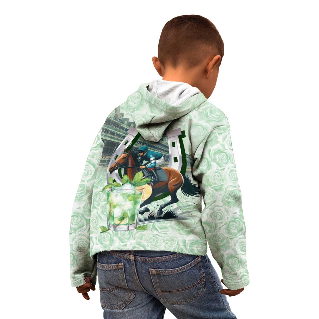 Kentucky Horse Racing Kid Hoodie Mint Julep Run For The Roses Art