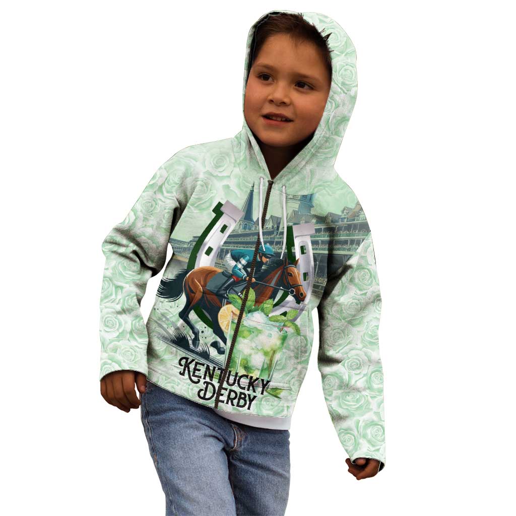 Kentucky Horse Racing Kid Hoodie Mint Julep Run For The Roses Art
