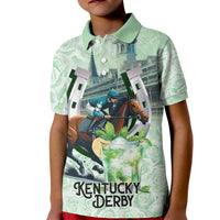 Kentucky Horse Racing Kid Polo Shirt Mint Julep Run For The Roses Art
