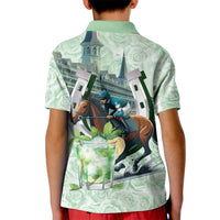 Kentucky Horse Racing Kid Polo Shirt Mint Julep Run For The Roses Art