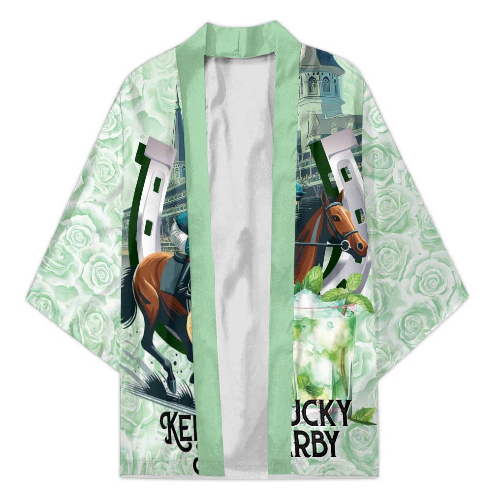 Kentucky Horse Racing Kimono Mint Julep Run For The Roses Art