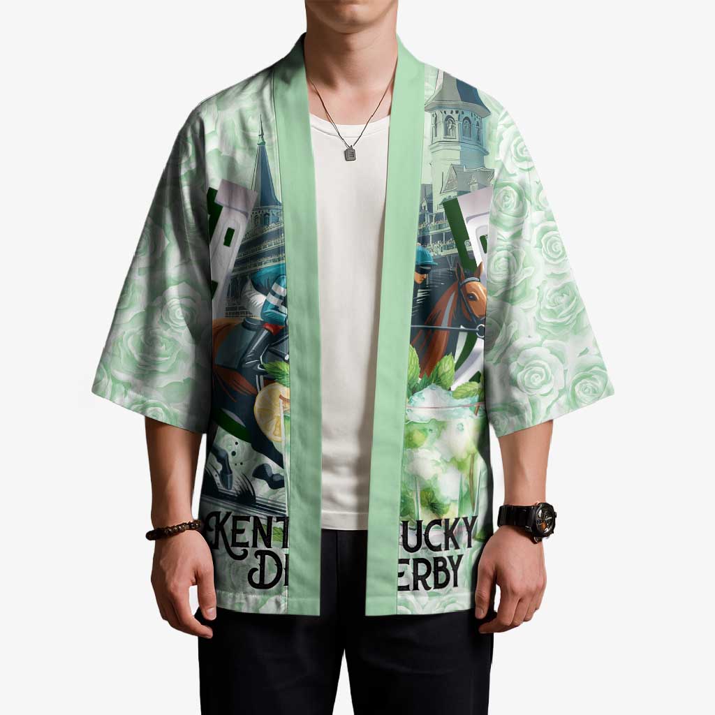Kentucky Horse Racing Kimono Mint Julep Run For The Roses Art