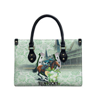 Kentucky Horse Racing Leather Bag Mint Julep Run For The Roses Art