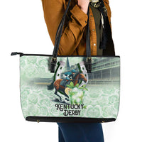 Kentucky Horse Racing Leather Tote Bag Mint Julep Run For The Roses Art