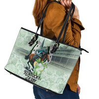 Kentucky Horse Racing Leather Tote Bag Mint Julep Run For The Roses Art