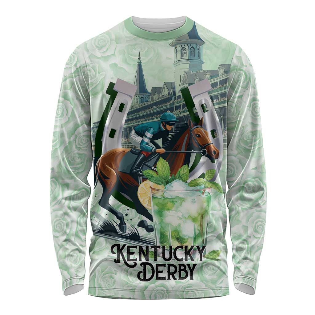 Kentucky Horse Racing Long Sleeve Shirt Mint Julep Run For The Roses Art