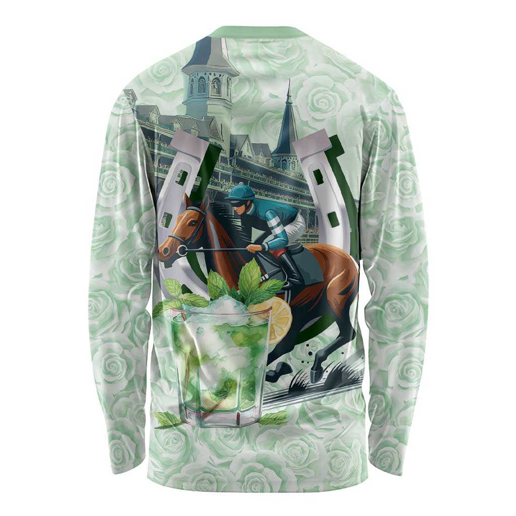 Kentucky Horse Racing Long Sleeve Shirt Mint Julep Run For The Roses Art