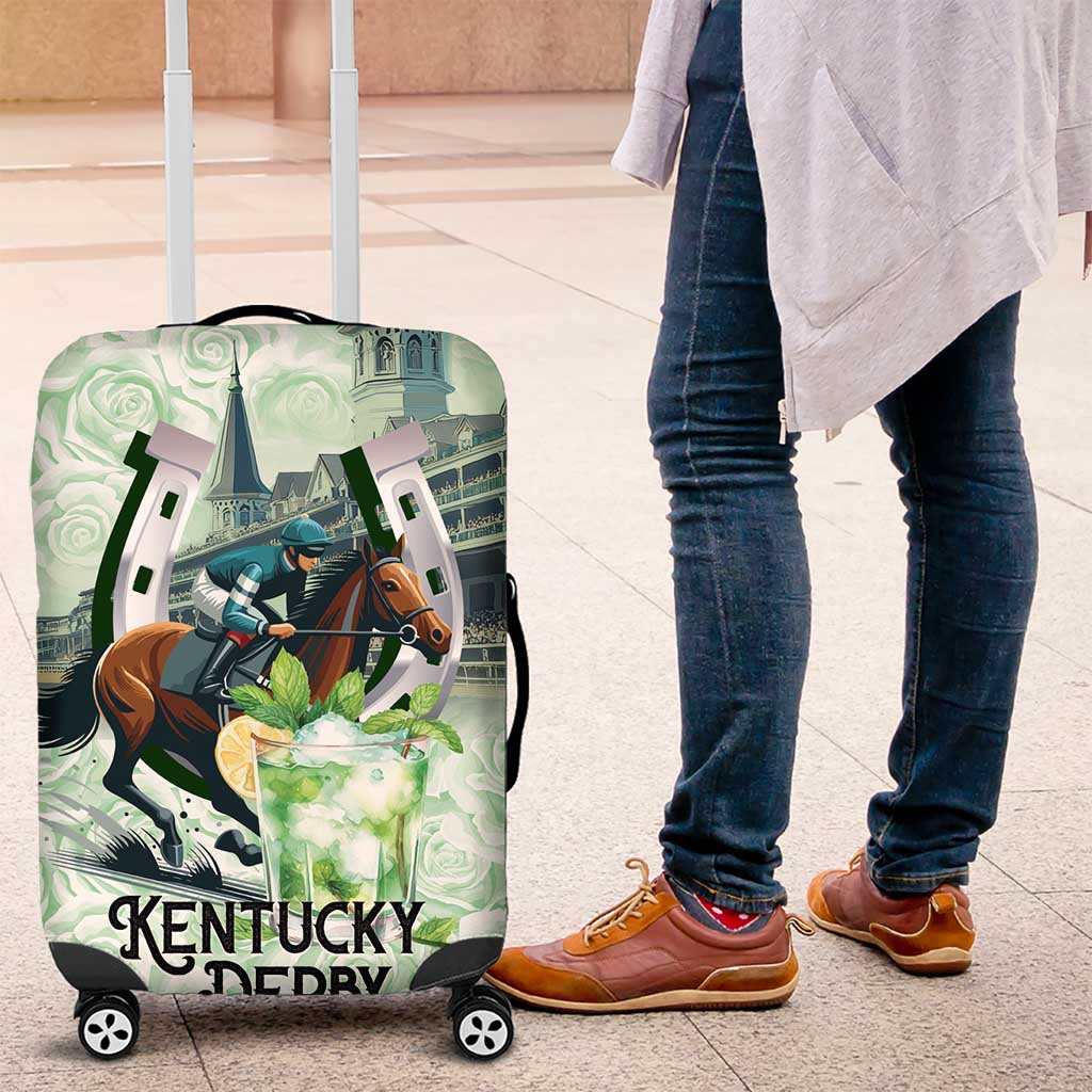 Kentucky Horse Racing Luggage Cover Mint Julep Run For The Roses Art