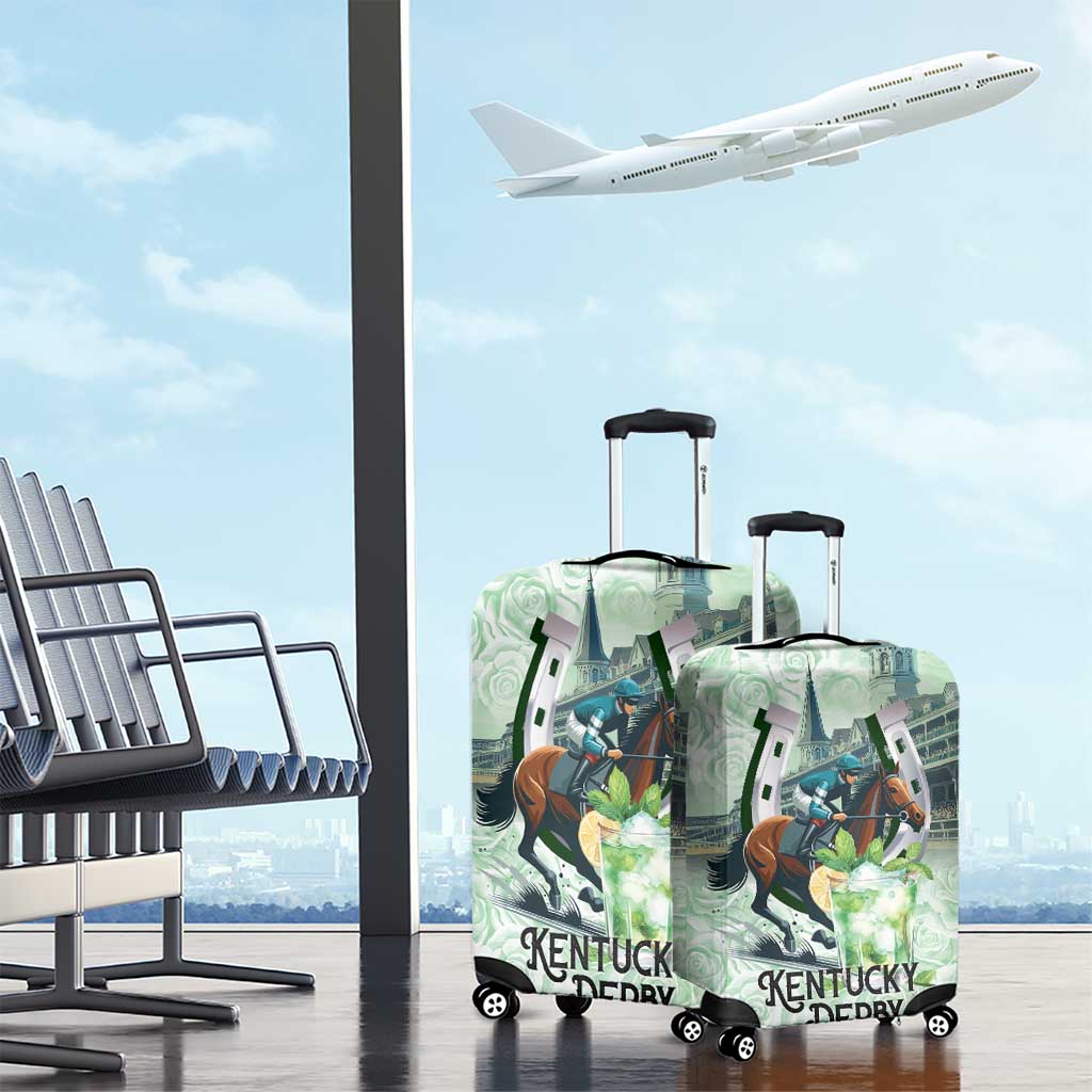 Kentucky Horse Racing Luggage Cover Mint Julep Run For The Roses Art
