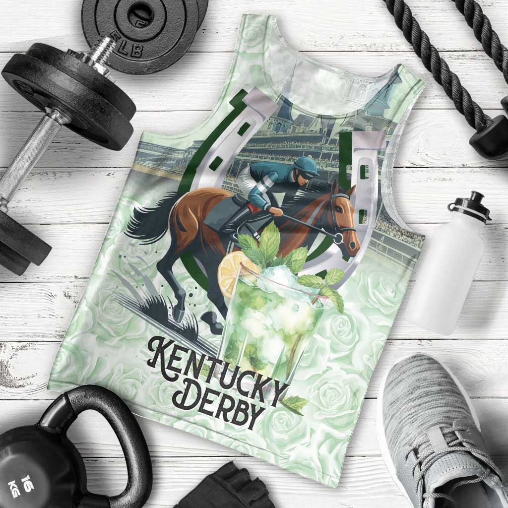 Kentucky Horse Racing Men Tank Top Mint Julep Run For The Roses Art