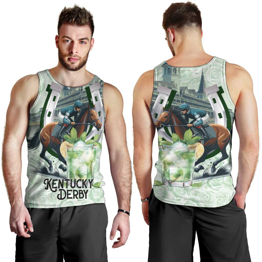 Kentucky Horse Racing Men Tank Top Mint Julep Run For The Roses Art