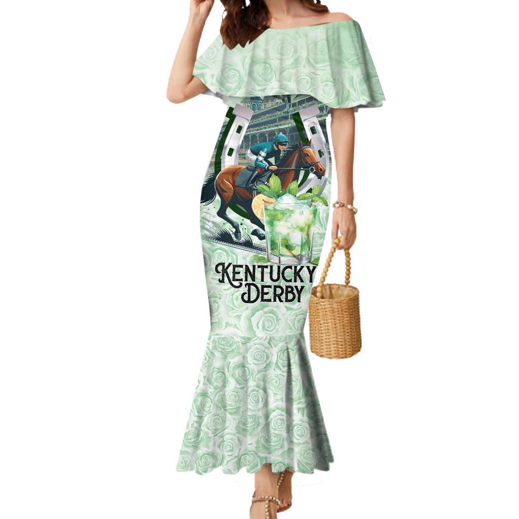 Kentucky Horse Racing Mermaid Dress Mint Julep Run For The Roses Art
