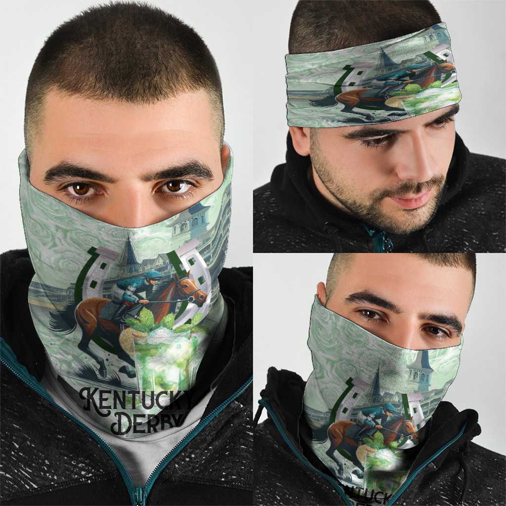 Kentucky Horse Racing Neck Gaiter Mint Julep Run For The Roses Art