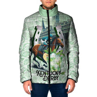 Kentucky Horse Racing Padded Jacket Mint Julep Run For The Roses Art