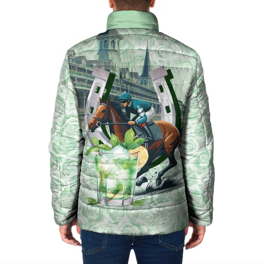 Kentucky Horse Racing Padded Jacket Mint Julep Run For The Roses Art