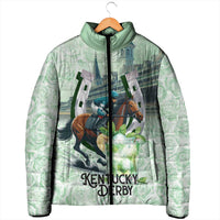 Kentucky Horse Racing Padded Jacket Mint Julep Run For The Roses Art