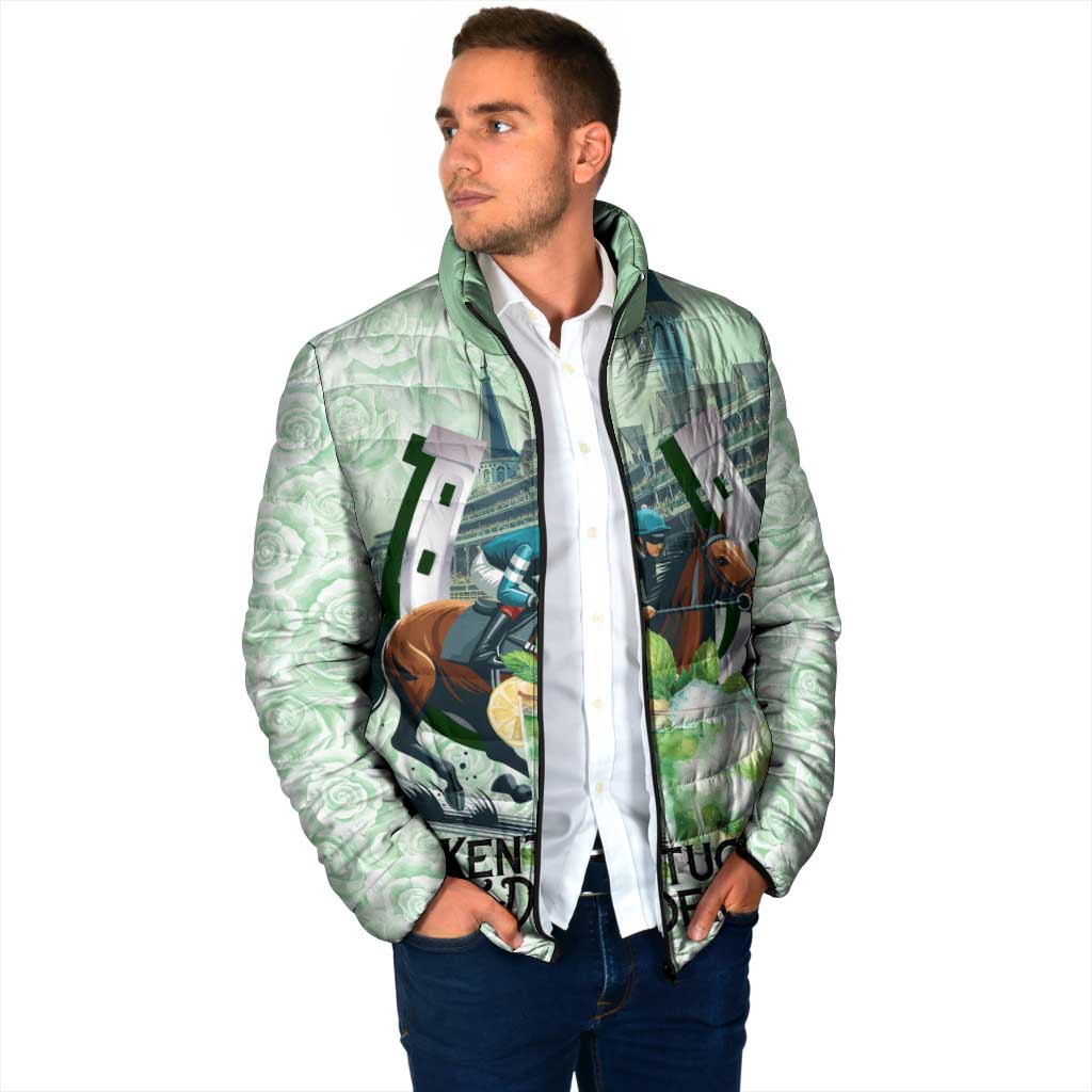 Kentucky Horse Racing Padded Jacket Mint Julep Run For The Roses Art