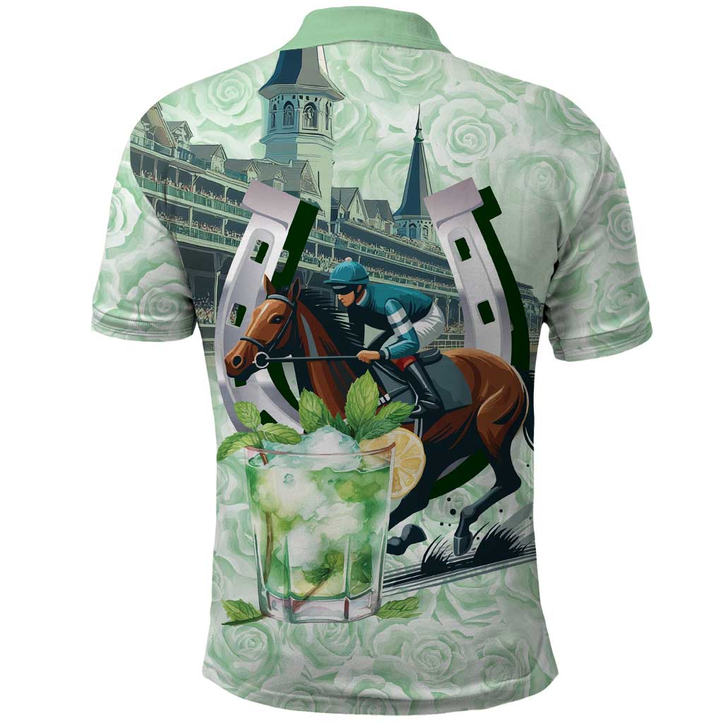 Kentucky Horse Racing Polo Shirt Mint Julep Run For The Roses Art
