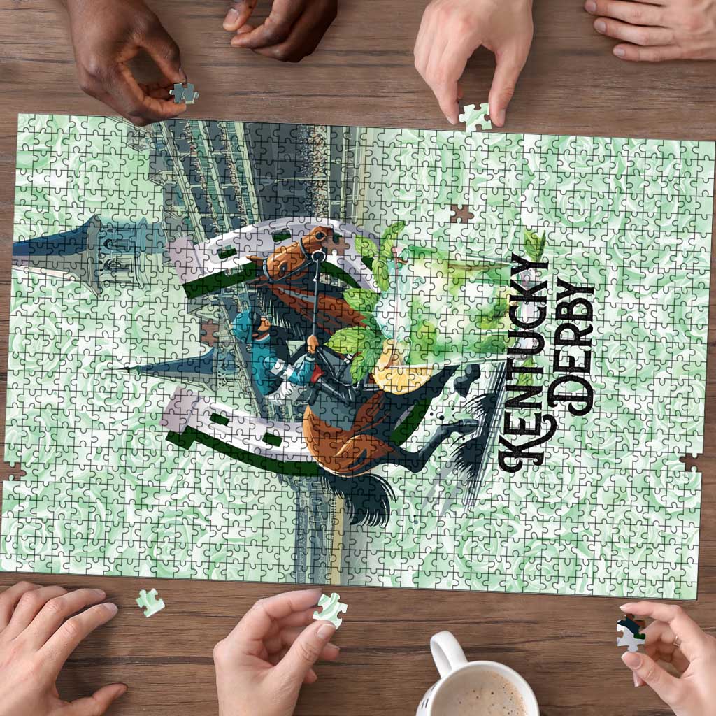 Kentucky Horse Racing Puzzle Mint Julep Run For The Roses Art