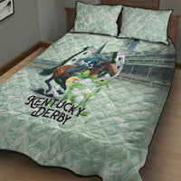 Kentucky Horse Racing Quilt Bed Set Mint Julep Run For The Roses Art