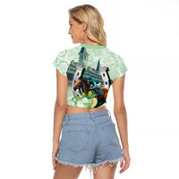 Kentucky Horse Racing Raglan Cropped T Shirt Mint Julep Run For The Roses Art