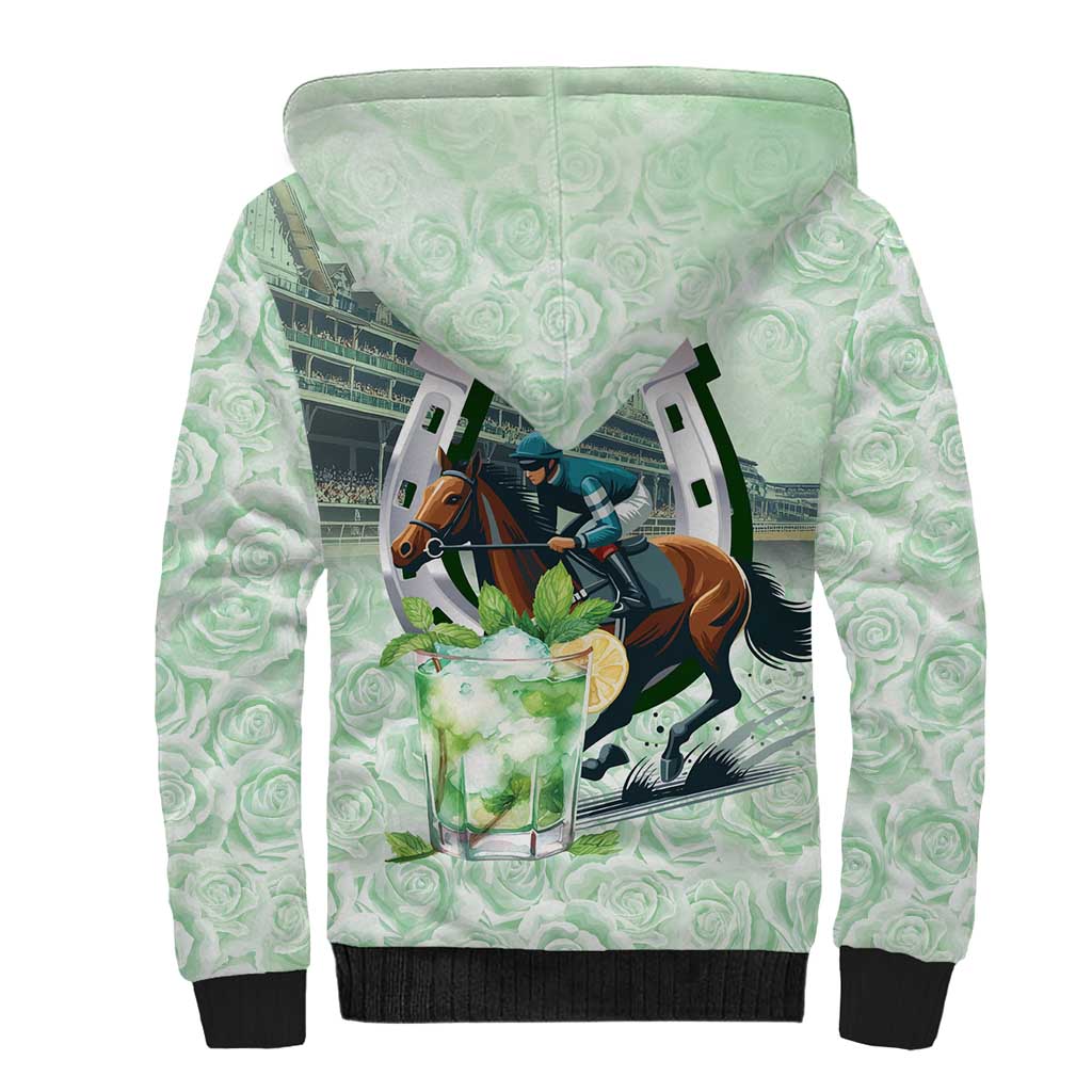Kentucky Horse Racing Sherpa Hoodie Mint Julep Run For The Roses Art