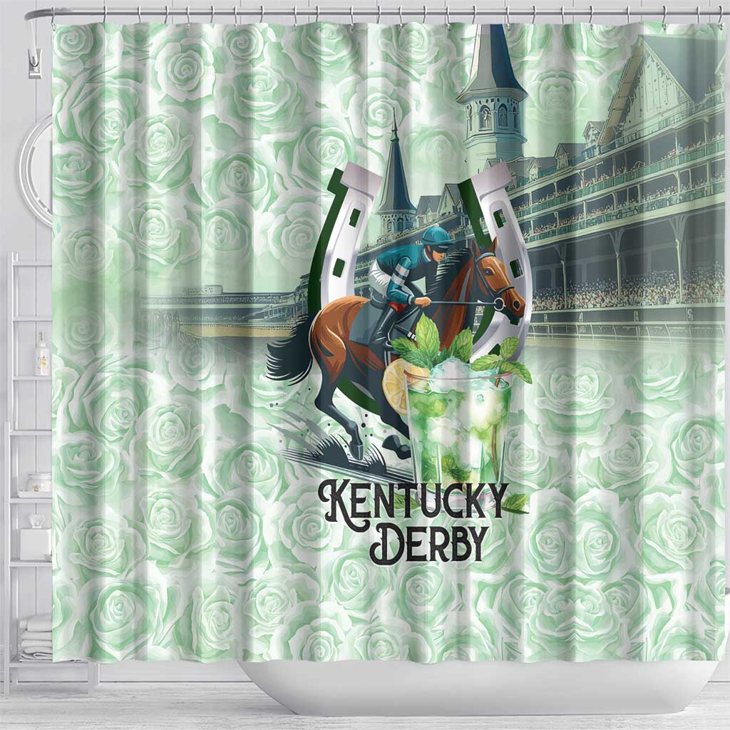 Kentucky Horse Racing Shower Curtain Mint Julep Run For The Roses Art