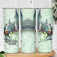 Kentucky Horse Racing Skinny Tumbler Mint Julep Run For The Roses Art